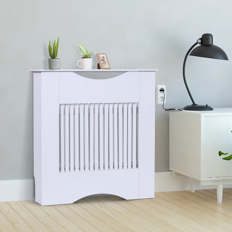 White Slatted Radiator Cover Cabinet 82H x 78W x 19D