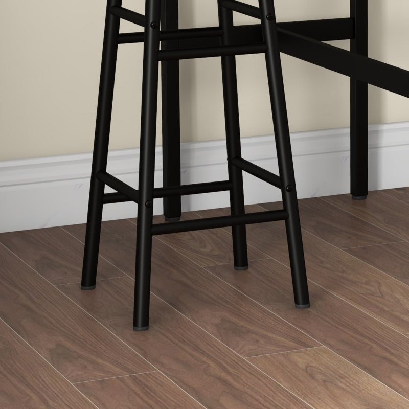 Grey Industrial 3-Piece Bar Table Set with 2 Stools