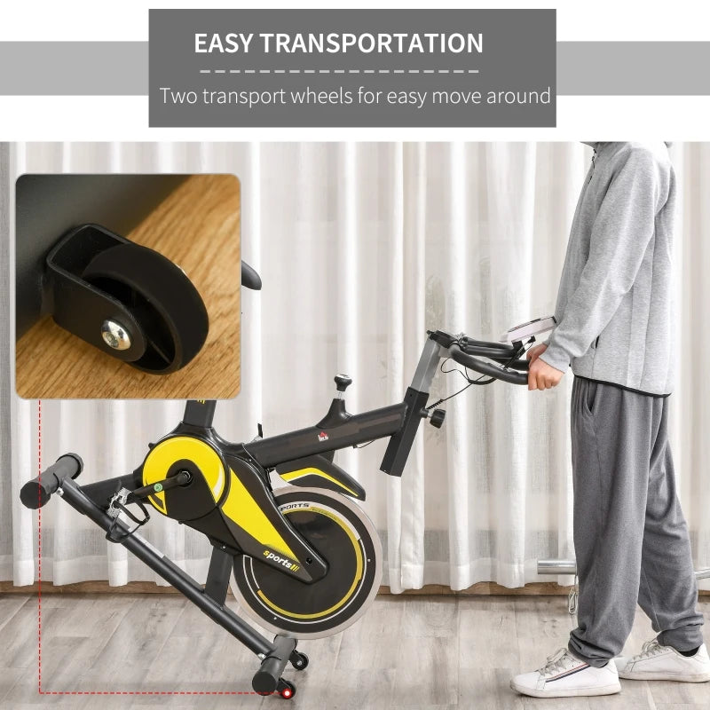 Indoor Exercise Bike Trainer - Adjustable Resistance, LCD Display, Black