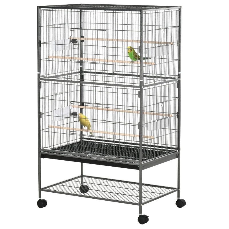 Large Bird Cage for Finches & Parakeets - Dark Grey