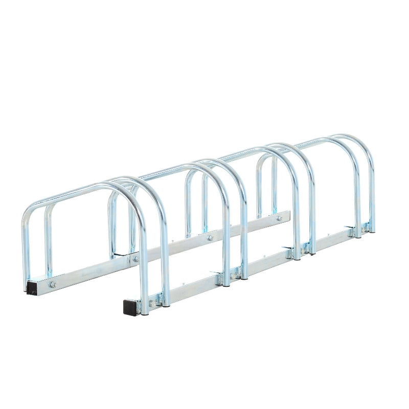 Silver Bike Storage Rack (4 Racks) - Floor/Wall Mount Bicycle Stand