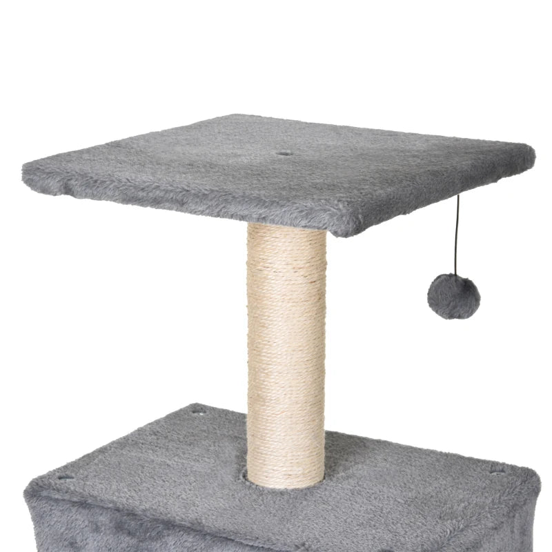 Cat Tree Tower with Sisal Scratching Posts and Ladders - Grey