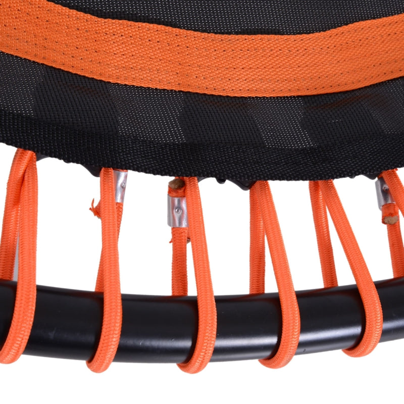 Mini Round Steel Frame Trampoline with Adjustable Handle - Black/Orange