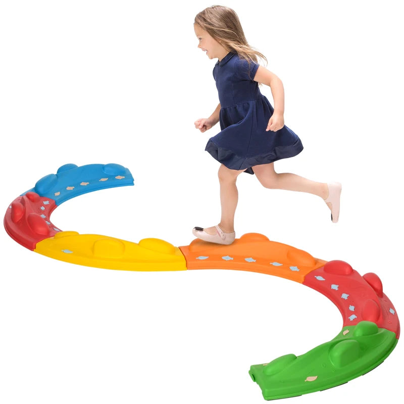 Kids Multicoloured Balance Beam & Stepping Stones Set, Ages 3-8