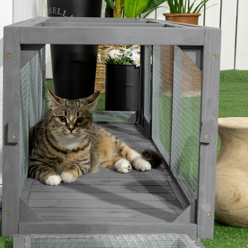 150cm Long Cat Tunnel, Indoor/Outdoor Play Tunnel for Cats - Grey