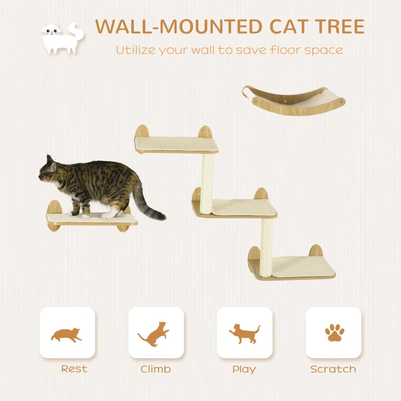 Oak Cat Climbing Set with Shelves & Hammock