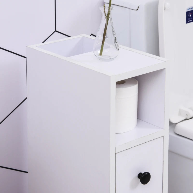 White Compact Bathroom Drawers - Space-Saving Storage Solution