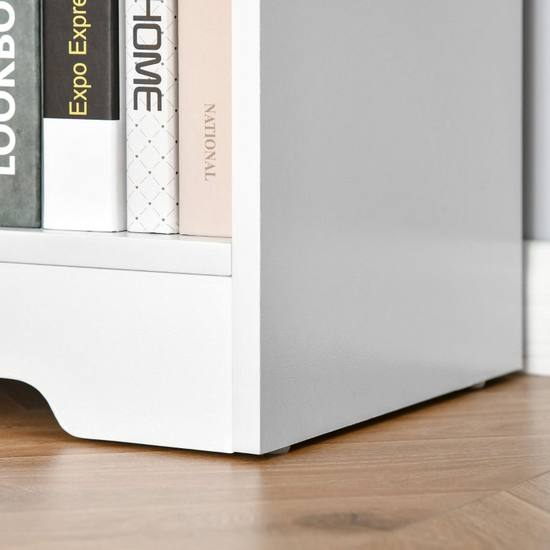 White 2-Tier Modern Cube Bookcase with Moving Shelves