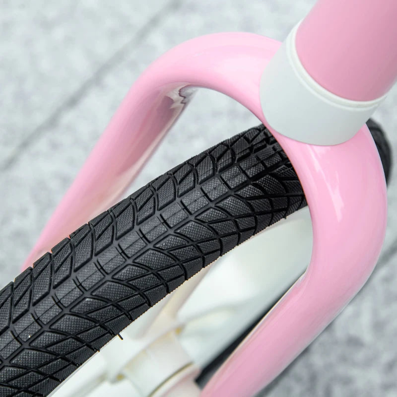 12" Pink Balance Bike for Kids - Adjustable Seat, 360° Rotation Handlebars