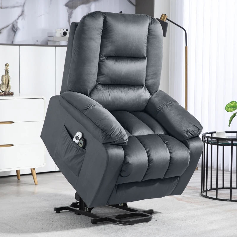 Grey Massage Recliner Chair with Heat and 8 Massage Points