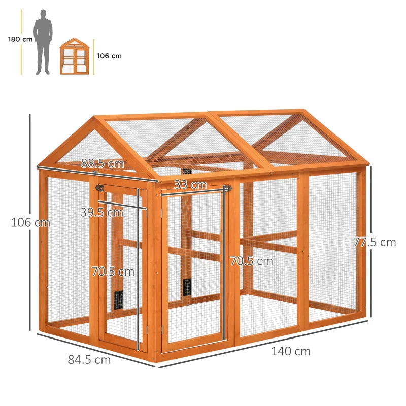 Wooden Chicken Run & Coop Combo - Large, Wood Effect