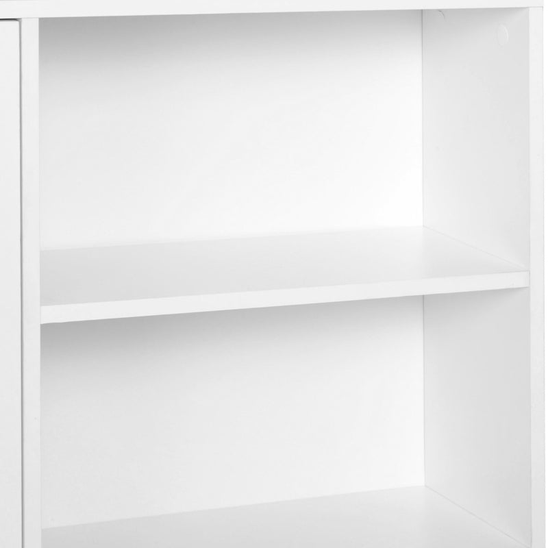 White Wooden Sideboard Bookcase with Two Doors