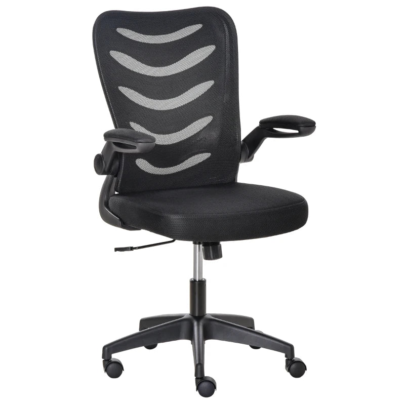 Black Mesh Office Chair with Lumbar Support & Adjustable Height