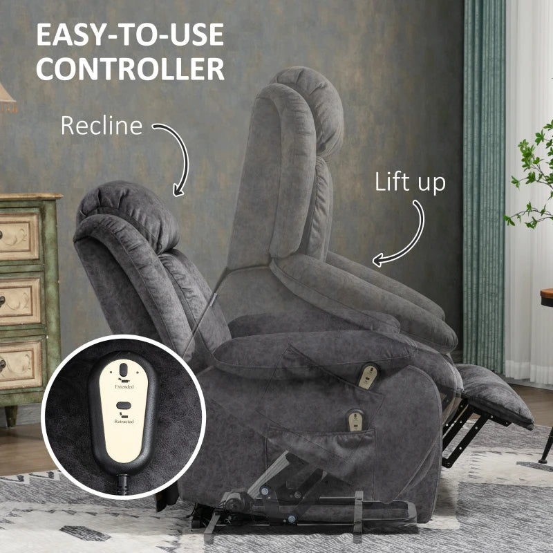 Grey Electric Power Lift Recliner Chair for Elderly with Remote Control