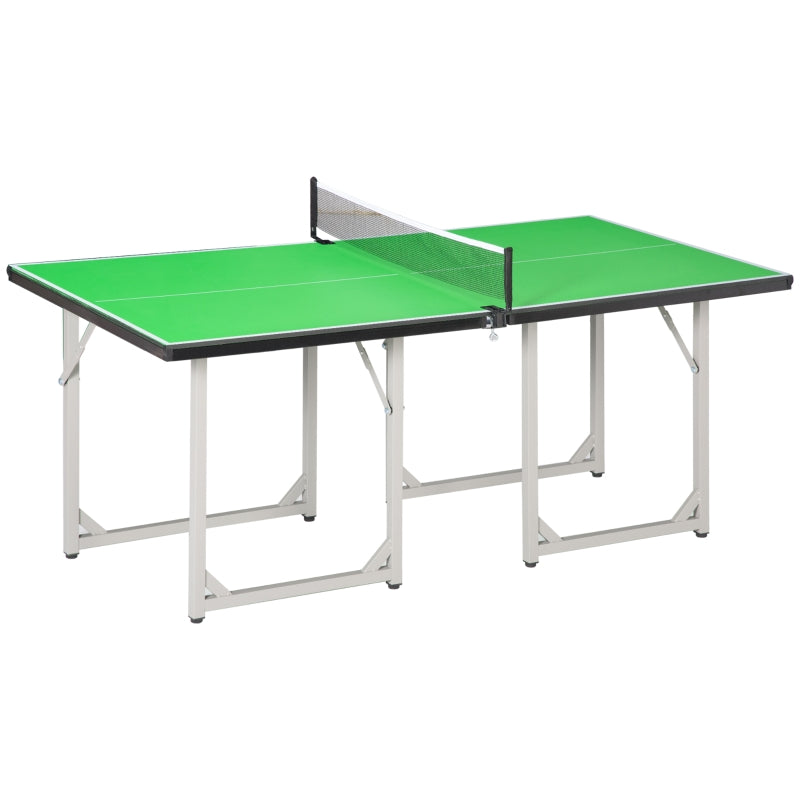 Green 182cm Folding Ping Pong Table with Net - Indoor/Outdoor Multi-Use