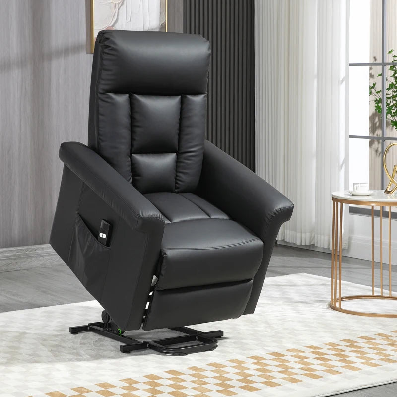 Black Power Lift Recliner Chair for Elderly with Remote Control