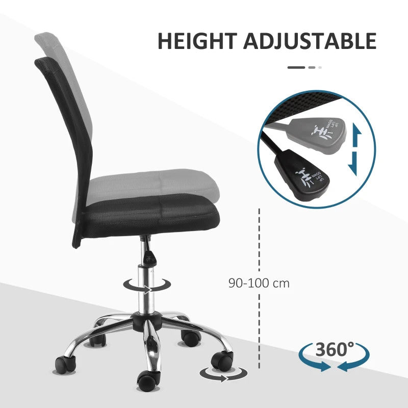 Black Mesh Back Office Swivel Chair with Wheels