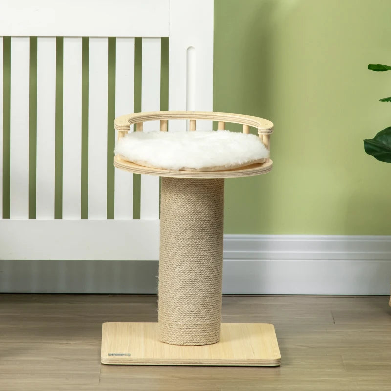 52cm Cat Tree with Bed and Scratching Post - Grey