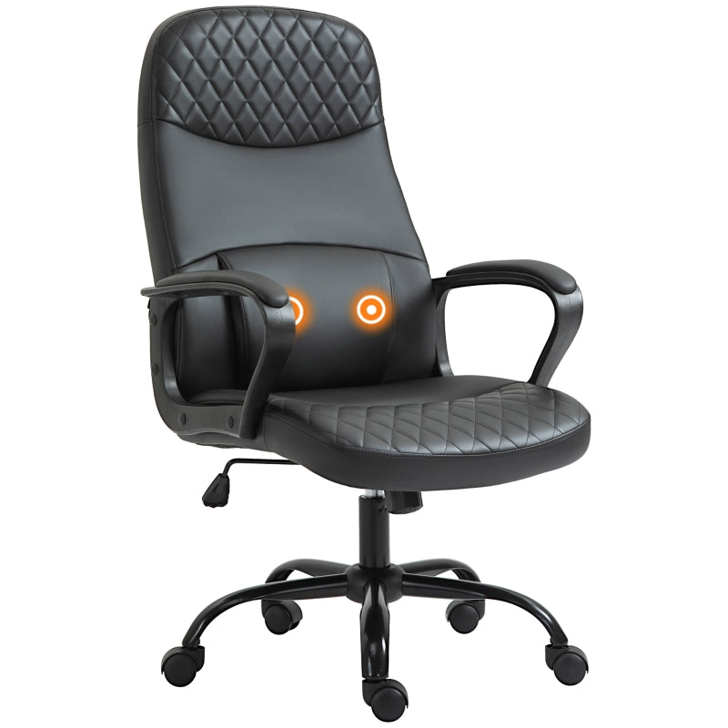 Black Massage Office Chair with Vibration and Lumbar Support