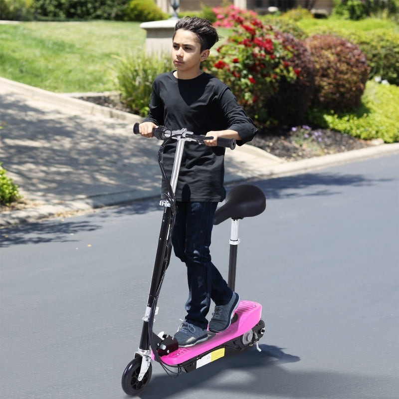 Kids Pink Foldable Electric Scooter with Brake and Kickstand