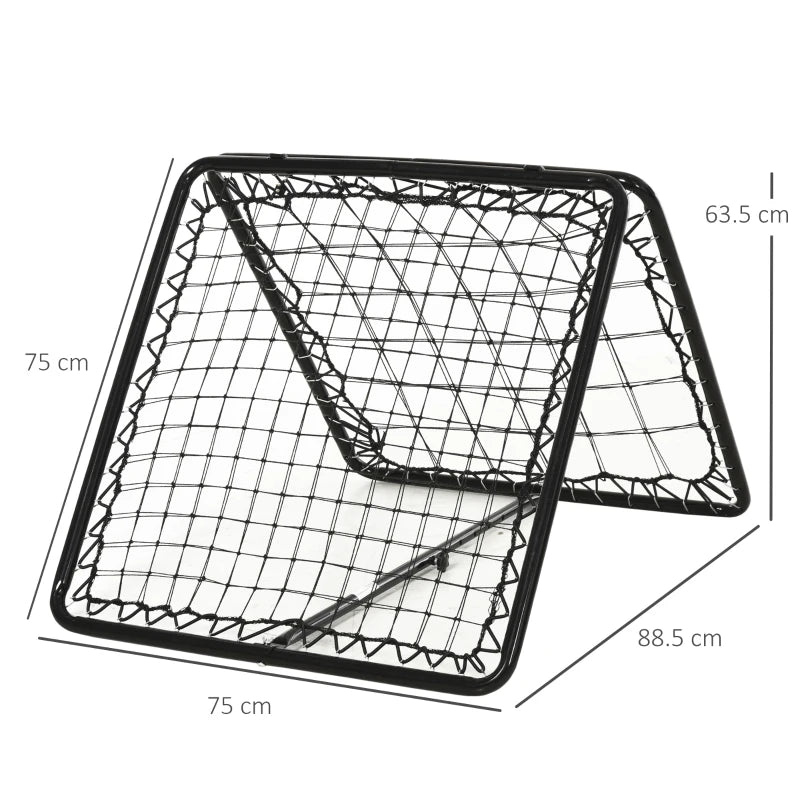 Adjustable Double Sided Rebounder Net - Multi-Sport Training Aid - 75x75 cm