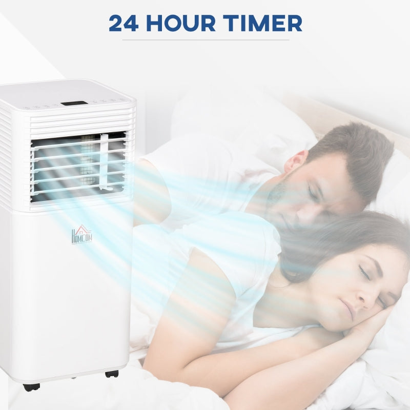 Portable 9000 BTU Air Conditioner - White, Dehumidifier, Fan, Remote, Timer, Window Kit - A Energy Efficiency