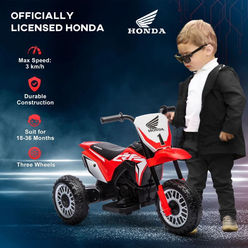 Red 3-Wheel Kids Electric Motorbike with Horn - Ages 18-36 Months