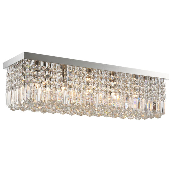 Silver Square Crystal Ceiling Light Fixture