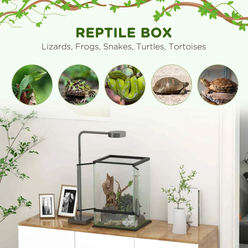 40L Reptile Vivarium with Anti-Escape Design and Ventilation - Ideal for Lizards, Frogs, Snakes, Turtles, Tortoises