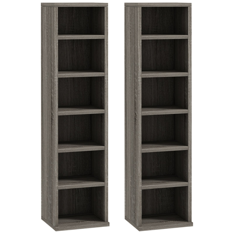 Set of Two Dark Wood-Effect CD Storage Units