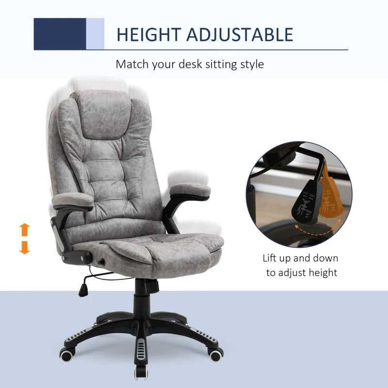 Grey Ergonomic Office Chair with Armrests & Adjustable Height