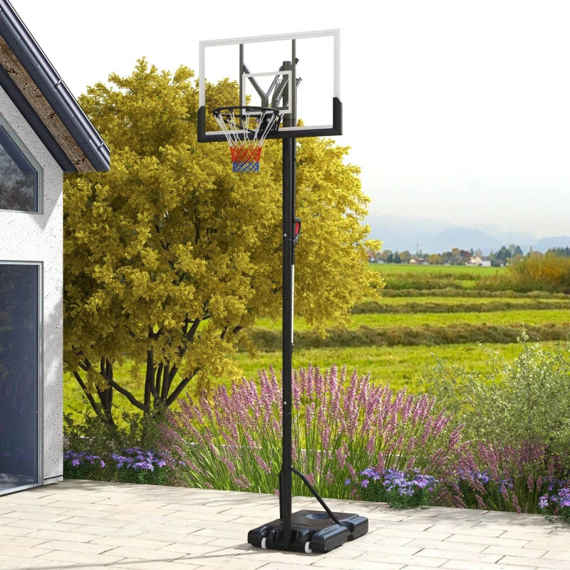 Adjustable 6-Level Freestanding Basketball Hoop - Black