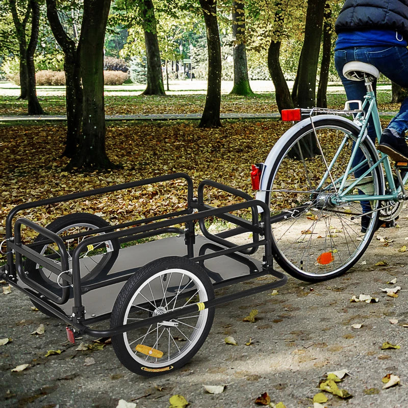 Black Steel Frame Bike Cargo Trailer with Hitch