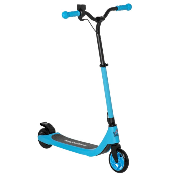 Blue Electric Scooter with 120W Motor, Battery Display, Adjustable Height, Rear Brake - Ages 6+