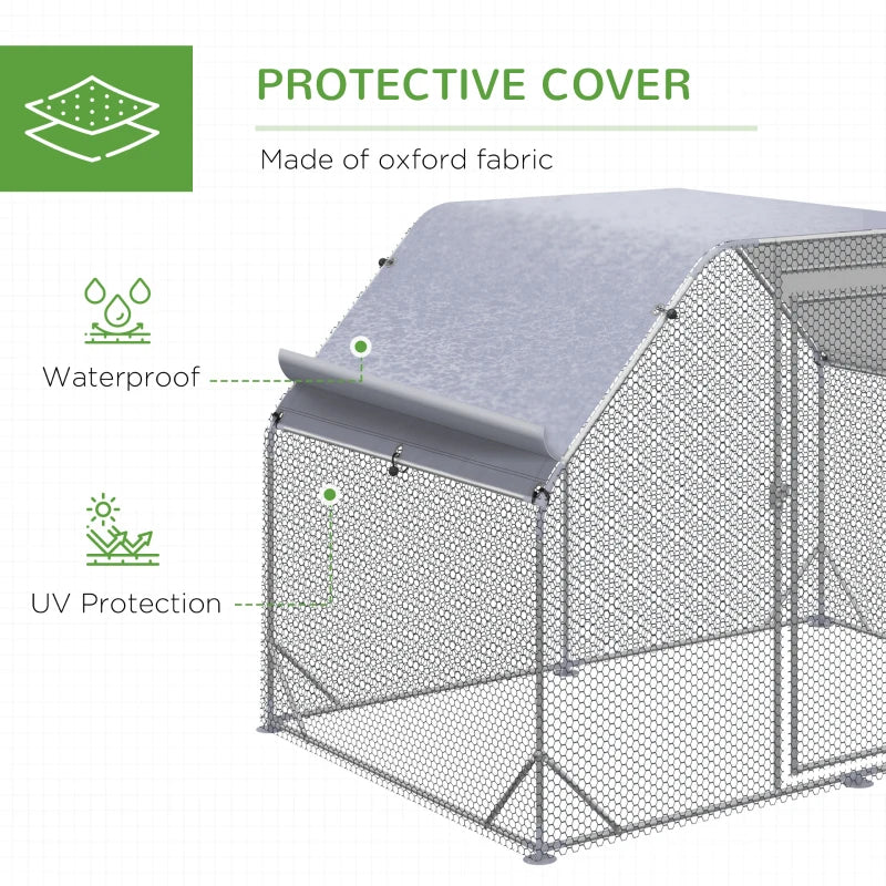 Large Outdoor Chicken Run with Roof, 4-6 Chickens, Hen House, Duck Pen - Green