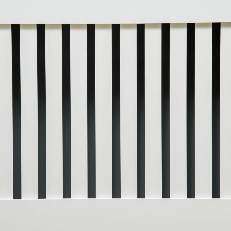 White Slatted Radiator Cover Cabinet with MDF Grill (172 x 19 x 81.5 cm)