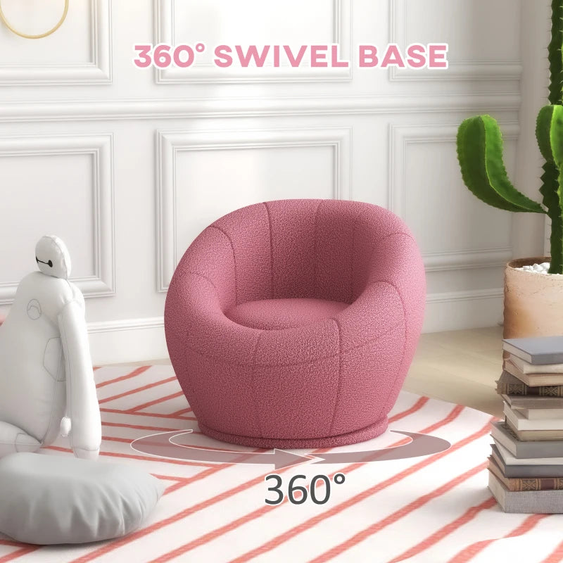 Modern Pink Swivel Armchair for Living Room, Bedroom, Home Office