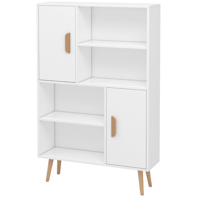 White Wooden Sideboard Bookcase with Two Doors