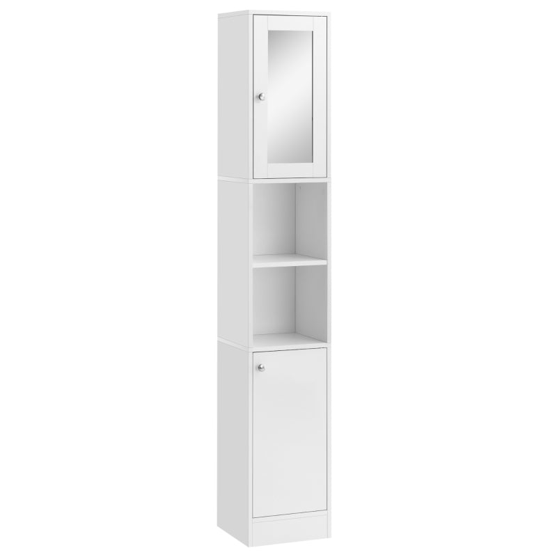 White Bathroom Mirror Cabinet with Adjustable Shelves