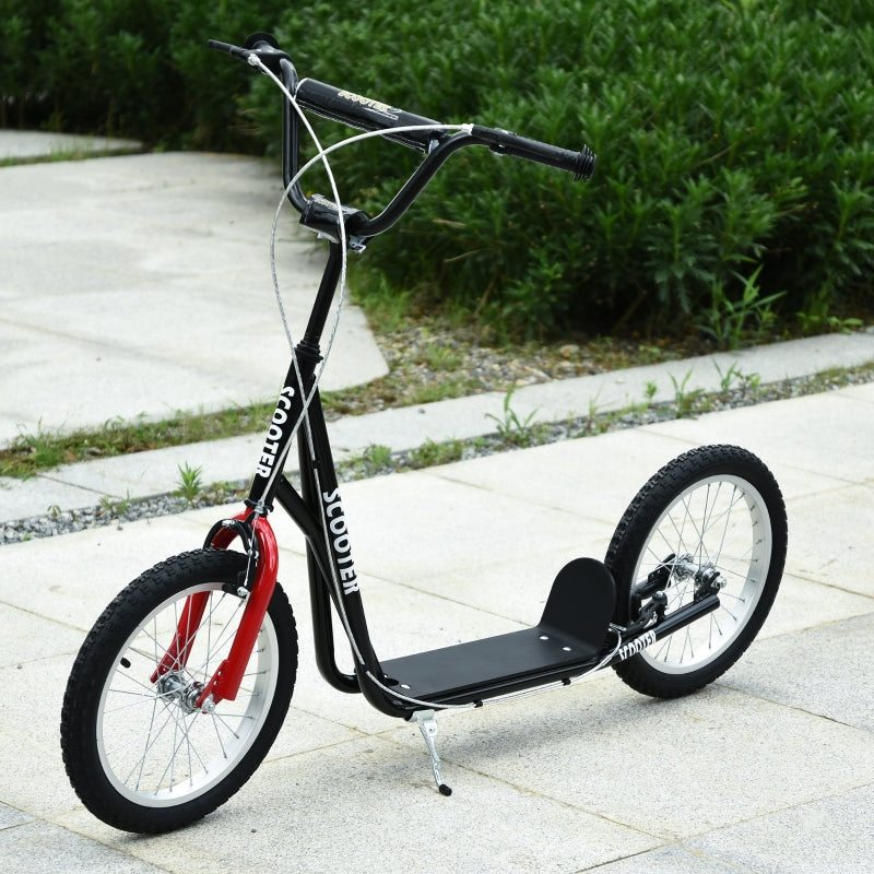 Black Kids Kick Scooter with Adjustable Height, Anti-Slip Deck, Dual Brakes, Rubber Tyres - Ages 5+
