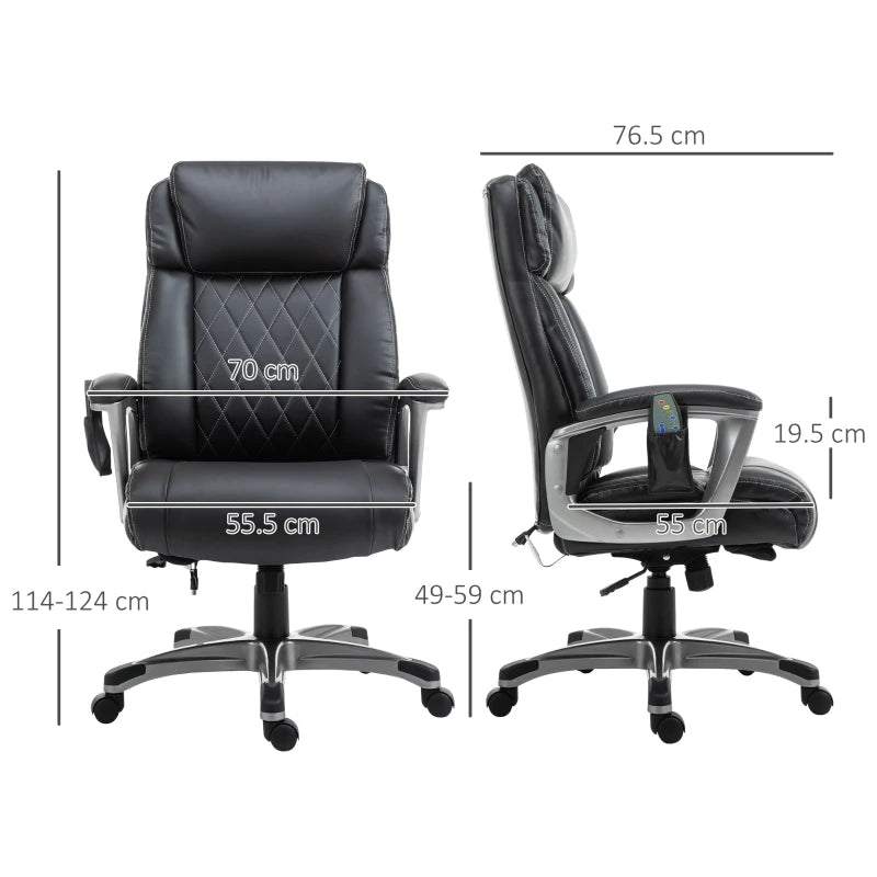 Black High Back Massage Office Chair with Vibration & Armrest