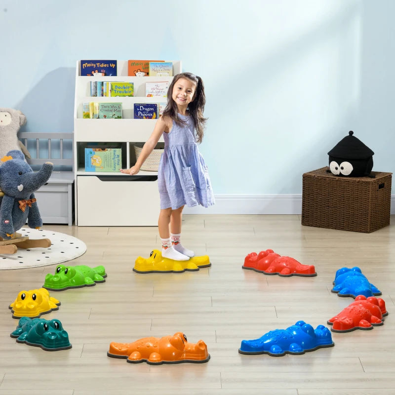 9PCs Crocodile Kids Stepping Stones Set - Anti-Slip Balance River Stones