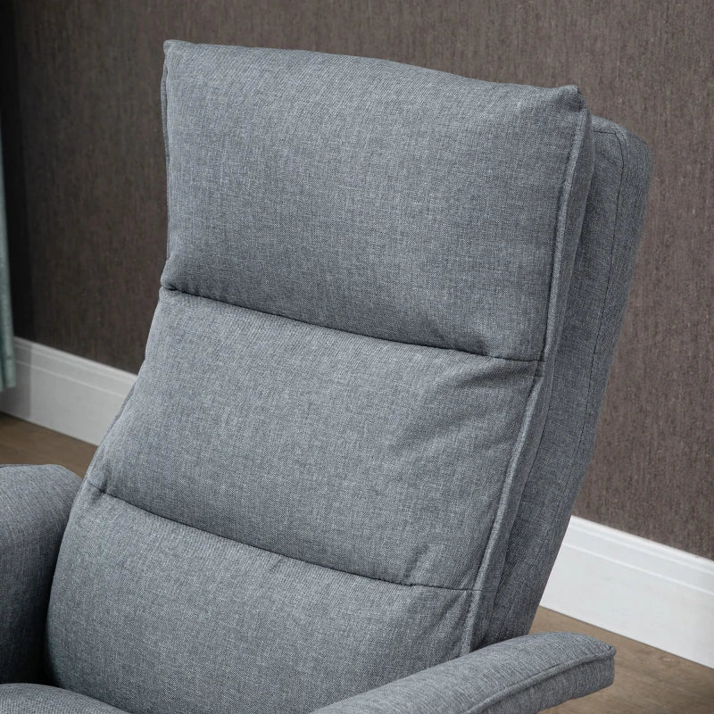 Grey Swivel Massage Recliner Chair with Footstool and Remote Control