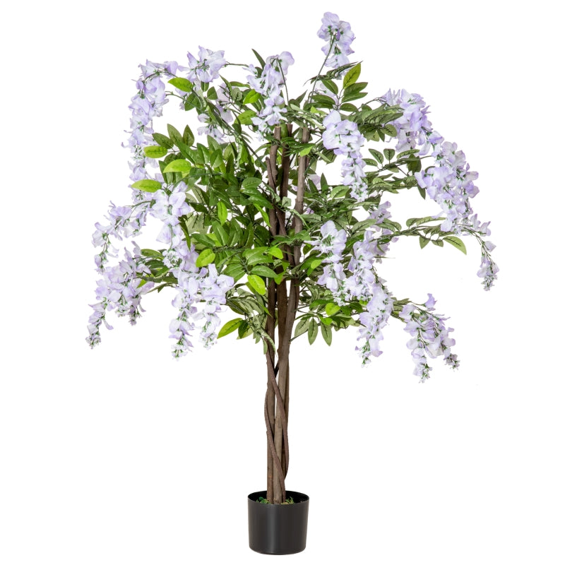Realistic Purple Wisteria Flower Tree in Pot - Indoor/Outdoor Decor, 110cm