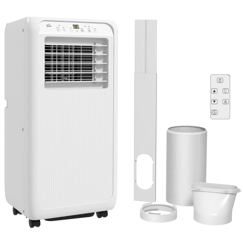 Portable 9,000 BTU Air Conditioner - White, Room up to 20m², Dehumidifier, Timer, Wheels