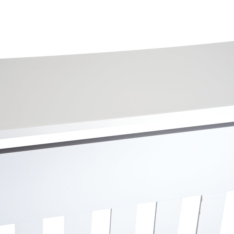 White Vertical Slatted Radiator Cover Cabinet - 78L x 19W x 81H