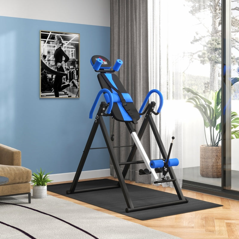 Blue Inversion Table with Safety Belt for Muscle Pain Relief