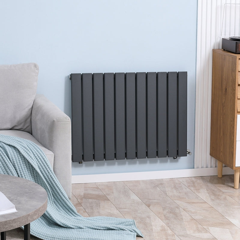 Grey Vertical Designer Radiator, 830 x 600 mm Water-filled Heater for Home