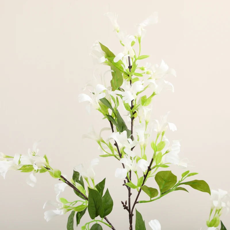 White Artificial Honeysuckle Flower in Pot Set of 2 - Indoor Outdoor Fake Plants 15x15x150cm