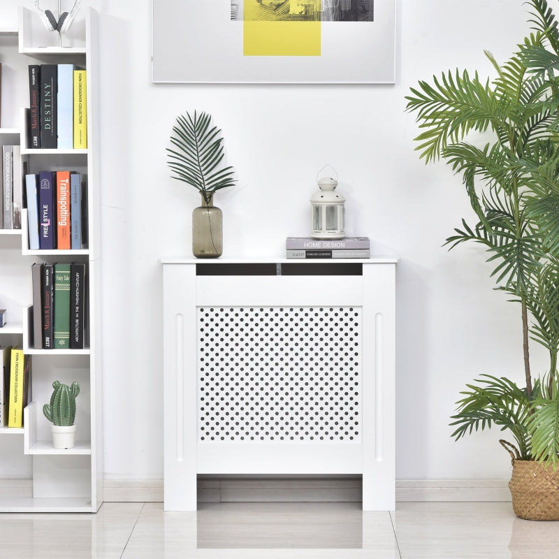 White Painted Wooden Radiator Cover - Modern Home Furniture (Small)